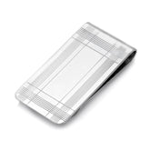 1 Sterling Silver Plaid Engine-Turned Polished Brite Money Clip
